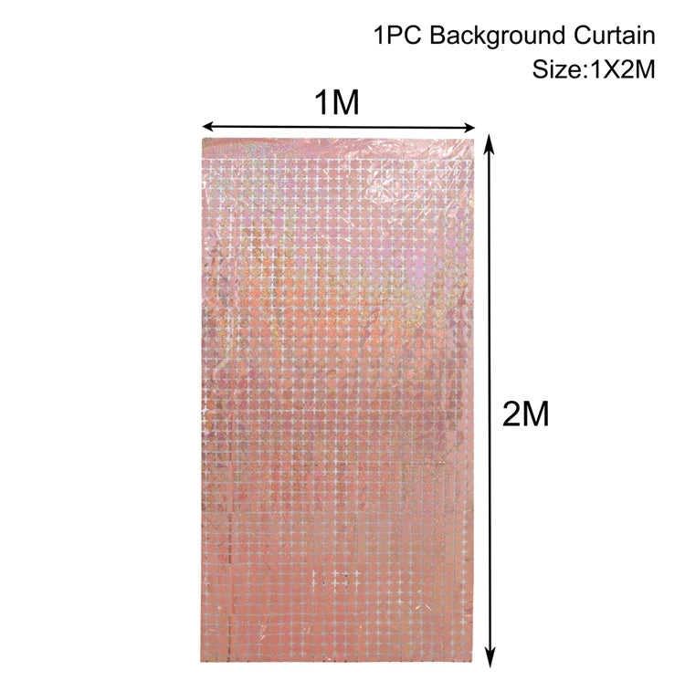 2M Birthday Party Decoration Sequin Backdrop Curtain
