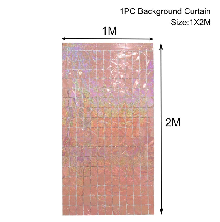 2M Birthday Party Decoration Sequin Backdrop Curtain