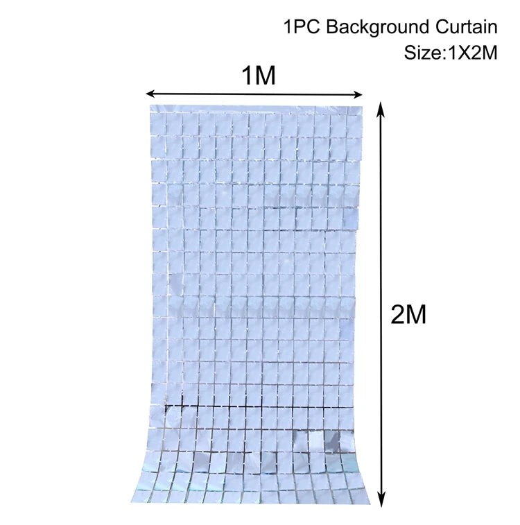 2M Birthday Party Decoration Sequin Backdrop Curtain