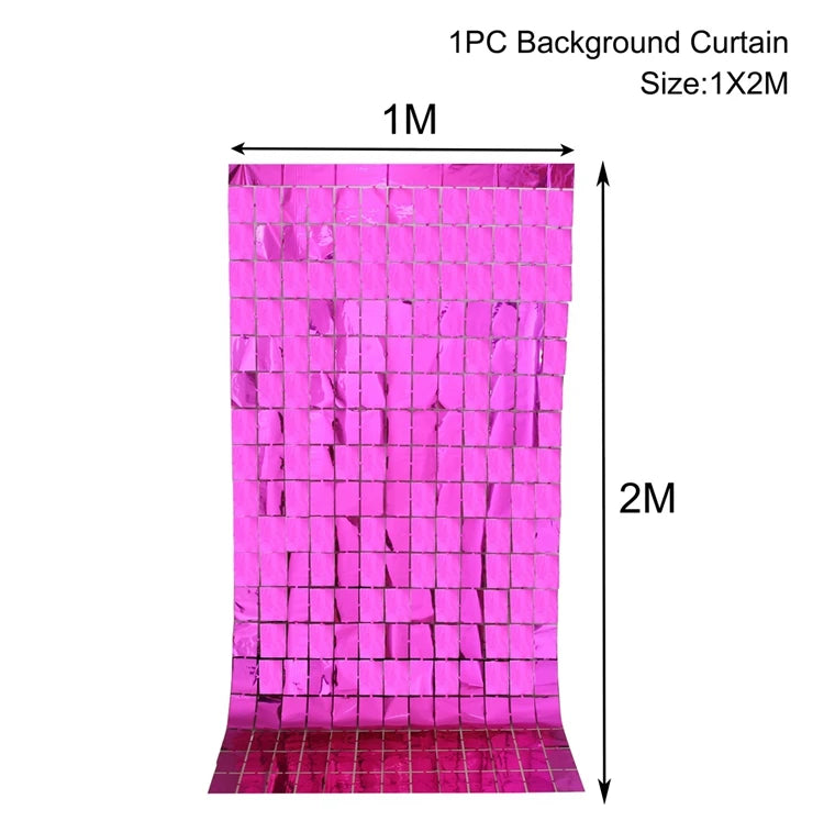 2M Birthday Party Decoration Sequin Backdrop Curtain