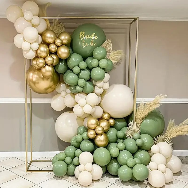 30pcs Sage Green Sand white Gold Confetti Balloons Set For Party Decorations