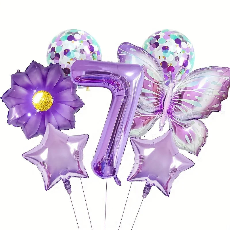 Purple Butterfly Party Decoration Disposable Paper Plates Napkins Cups Straw Tableware Set