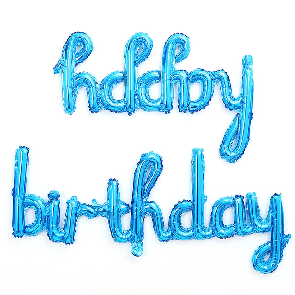 2pcs/set Happy Birthday Balloons Pink Purple Prop