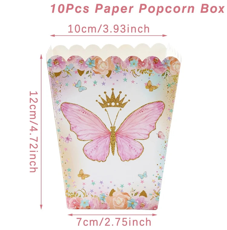 Butterfly Theme Party Popcorn Boxes