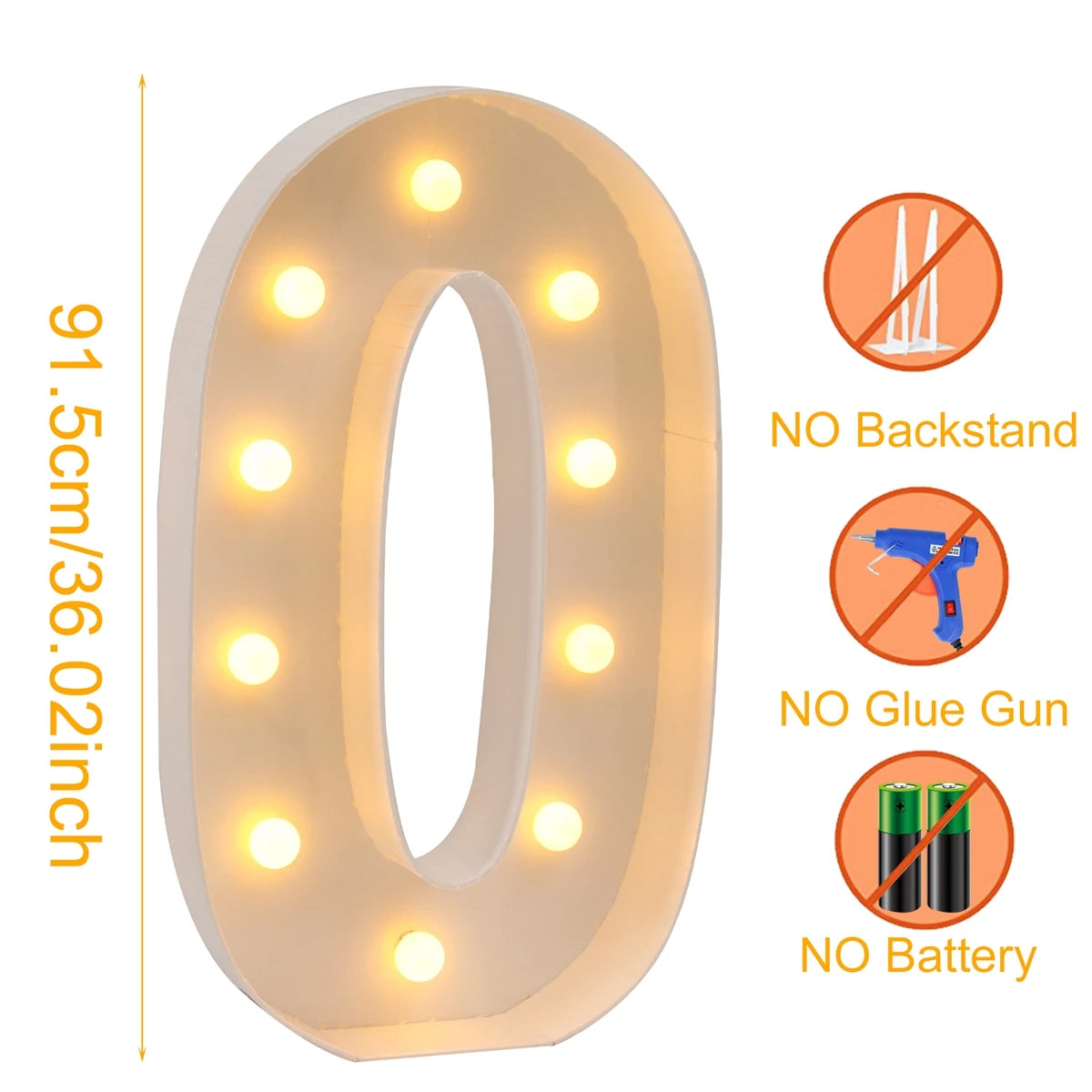 91.5cm Giant LED Light Number – Milestone Celebration Décor