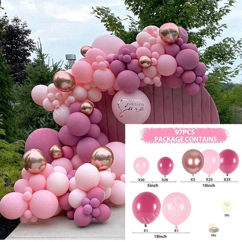 Pink Balloon Garland Arch Kit Birthday Party Decoration