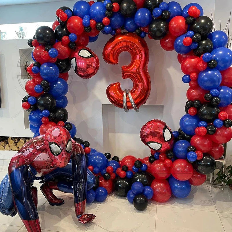96pcs Spiderman Balloons Garland Arch Kit For Party Decors Age 1-9