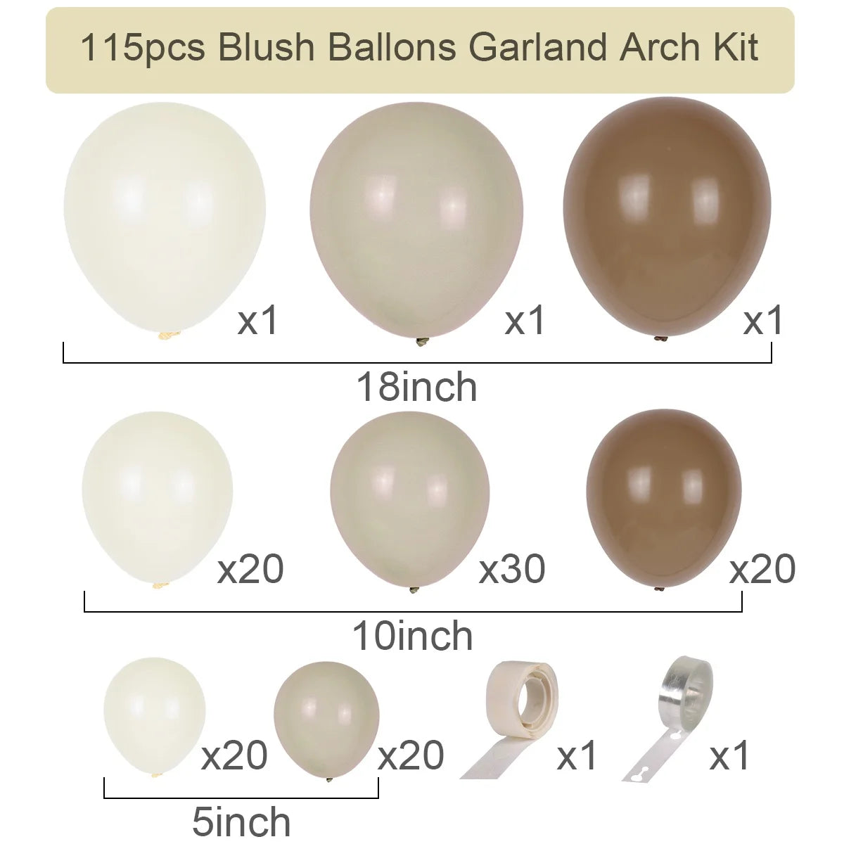 Coffee Brown Balloon Garland Arch Kit