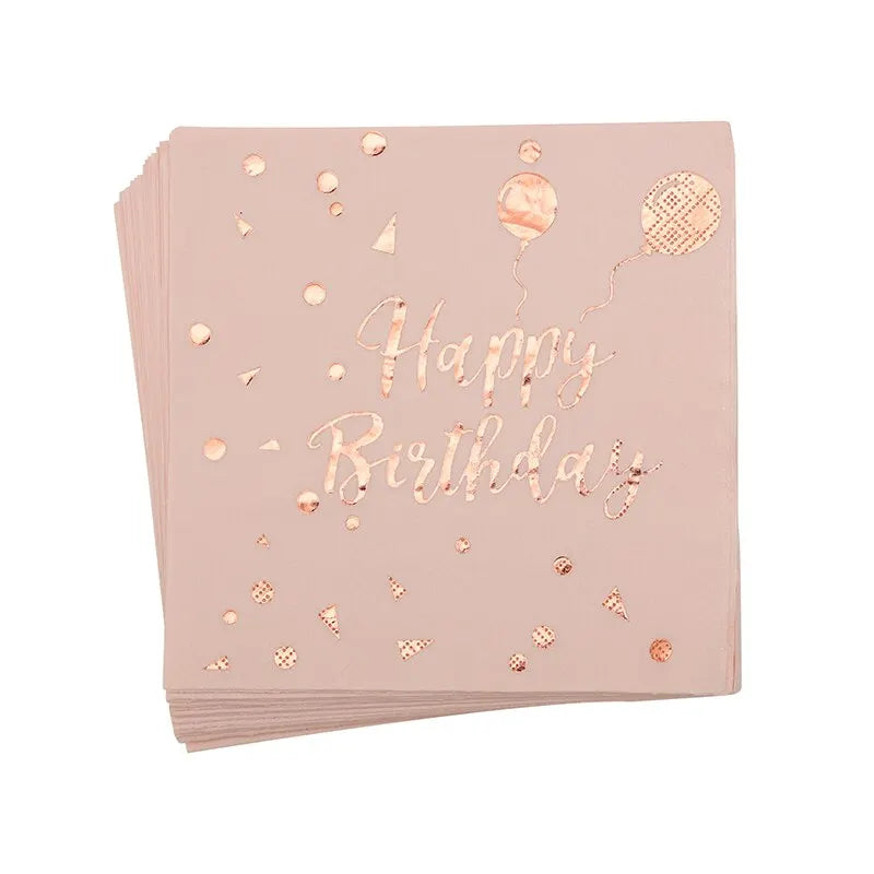 78pcs Rose Gold Set Paper Cup Plate