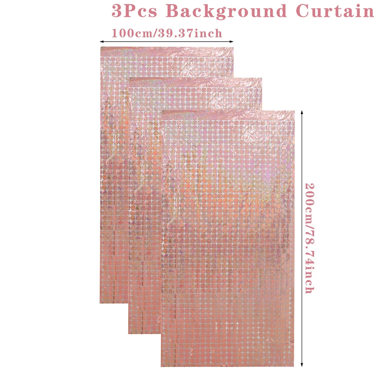 2M Birthday Party Decoration Sequin Backdrop Curtain