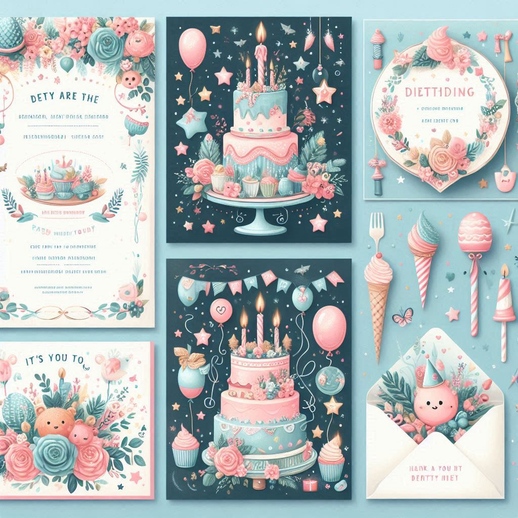Party Invitations & Thank You Card