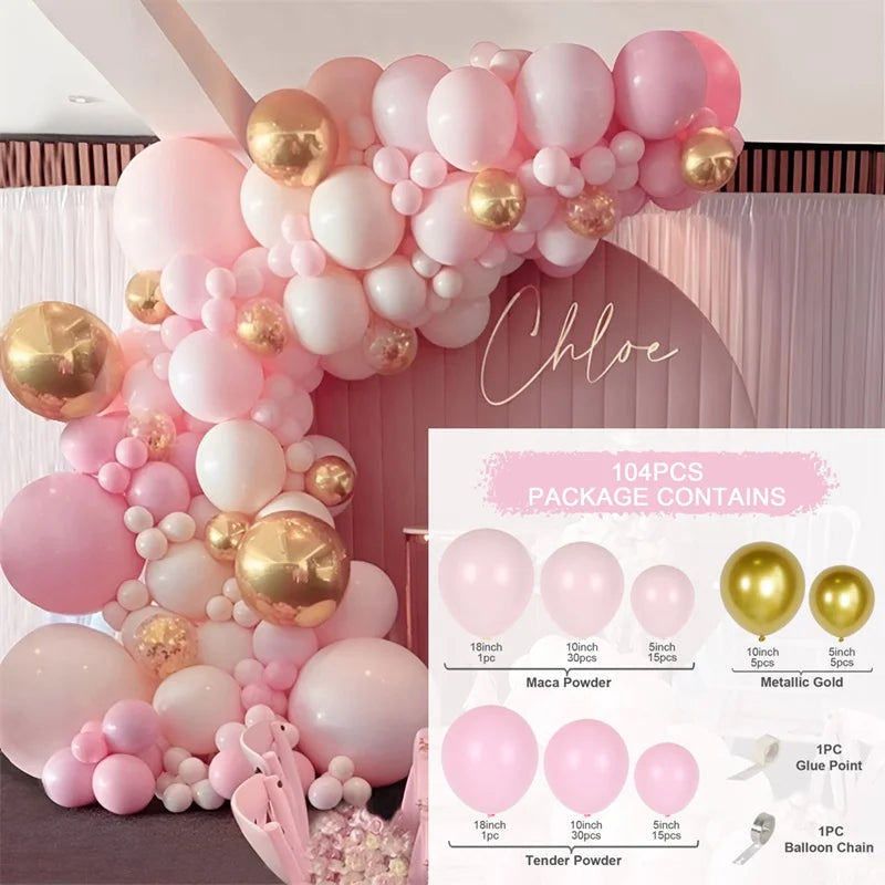 Pink Balloon Garland Arch Kit Birthday Party Decoration