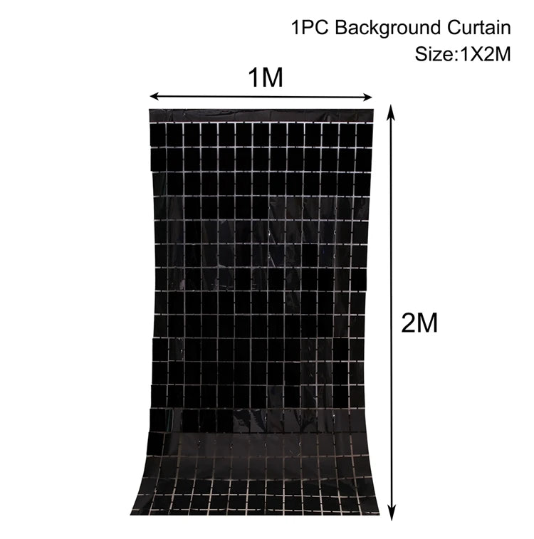 2M Birthday Party Decoration Sequin Backdrop Curtain