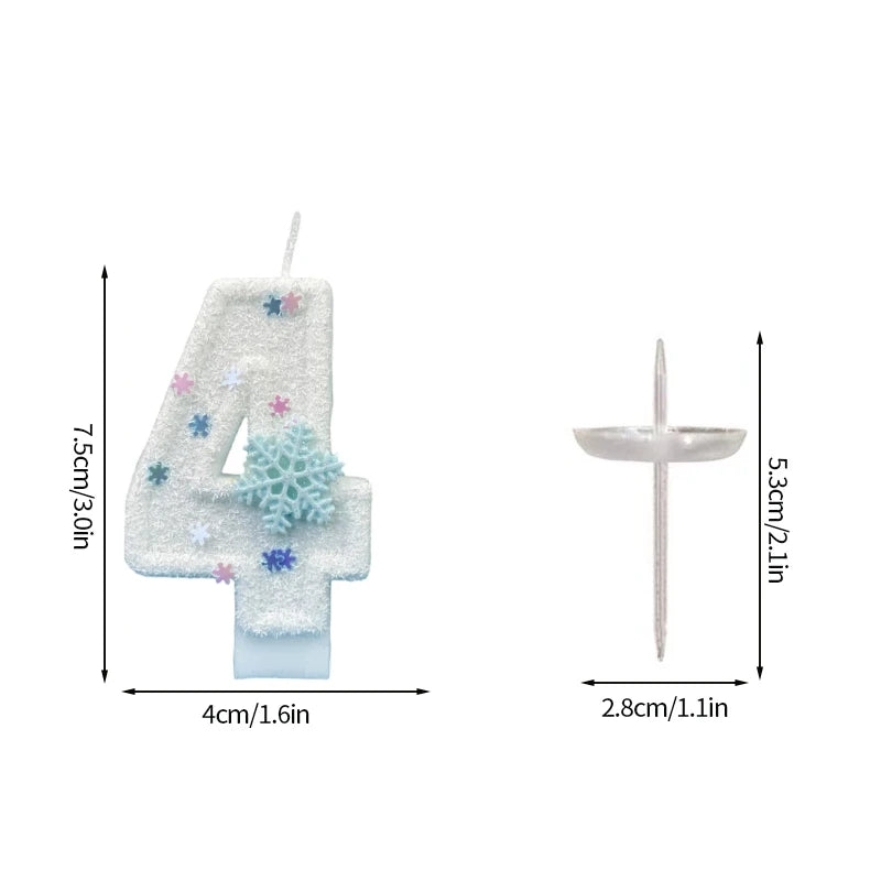 Snowflake Pattern Birthday Candles 0-9