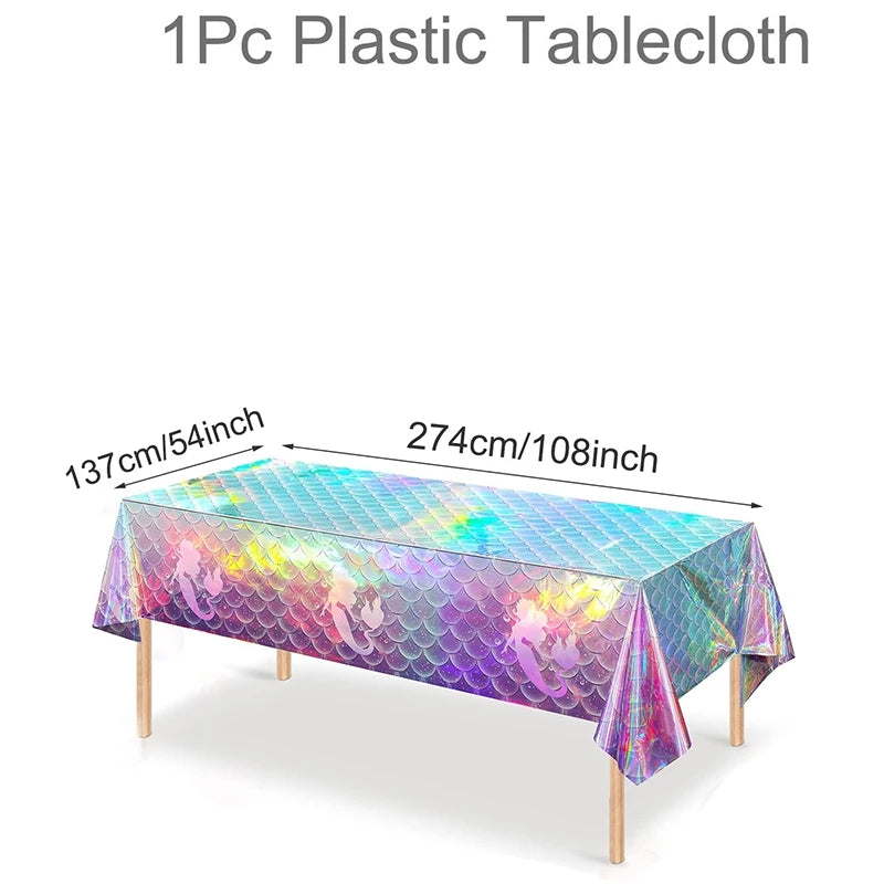 Mermaid Iridescence Plastic Table cloths