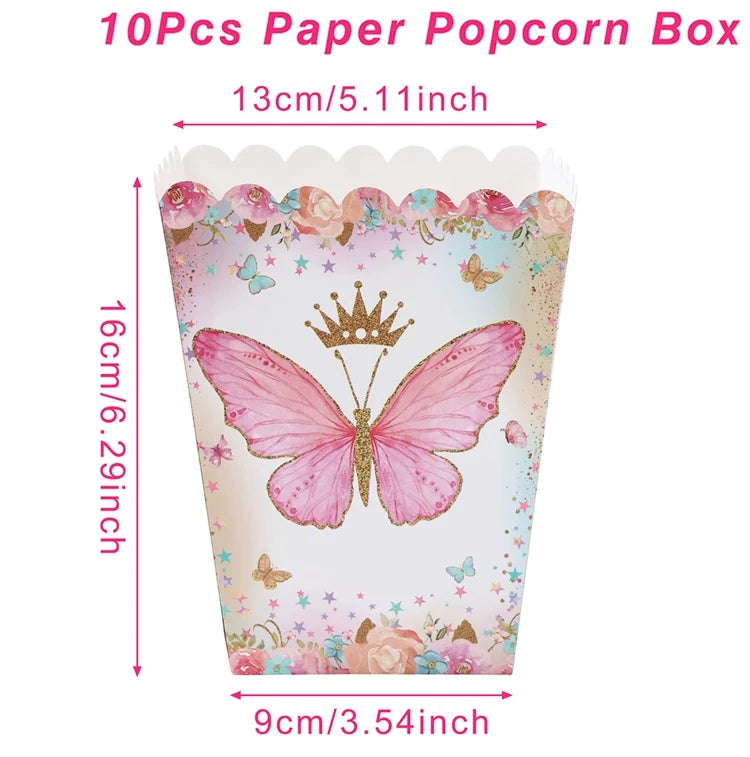 Butterfly Theme Party Popcorn Boxes