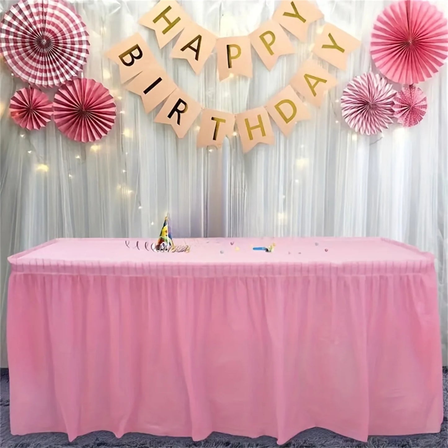 2pcs Table Covers With Long Skirting For Party
