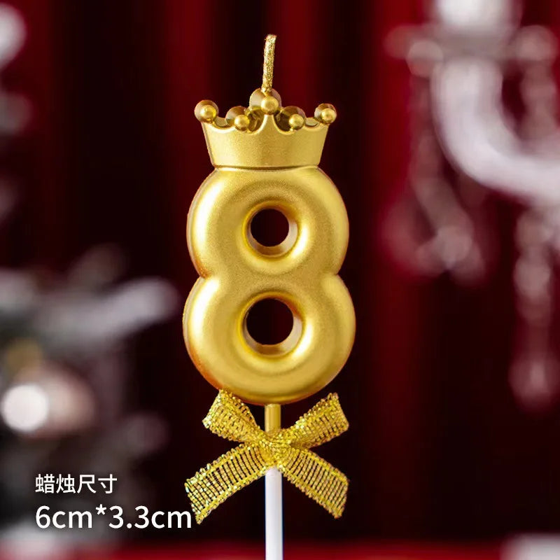 Golden Crown Bowknot Digital Candle