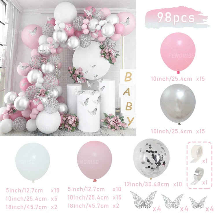 Pink Balloon Garland Arch Kit Birthday Party Decoration