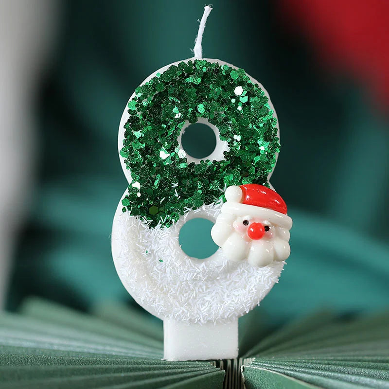Green Birthday Candle Decoration Numbers