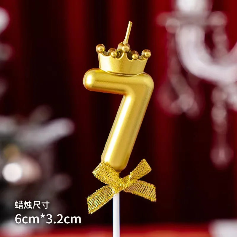 Golden Crown Bowknot Digital Candle