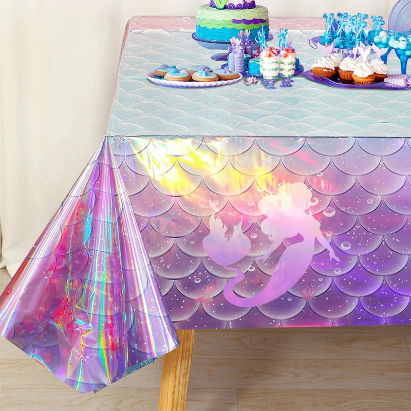 Mermaid Iridescence Plastic Table cloths