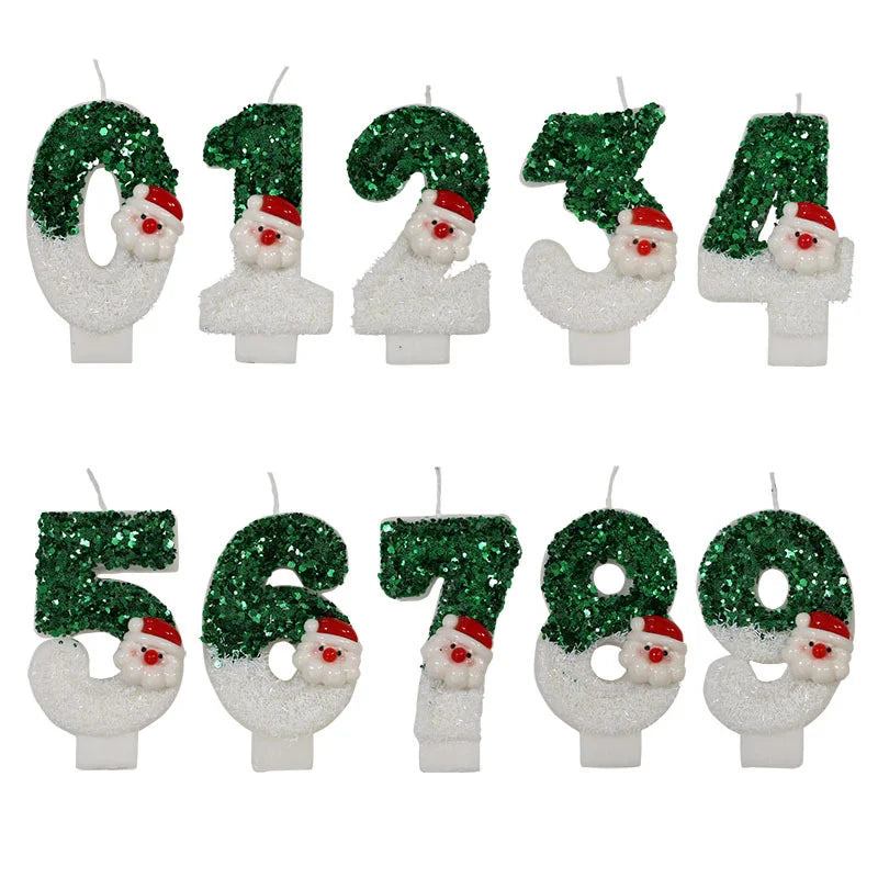 Green Birthday Candle Decoration Numbers