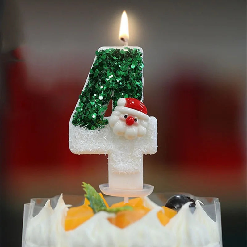 Green Birthday Candle Decoration Numbers