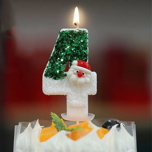 Green Birthday Candle Decoration Numbers