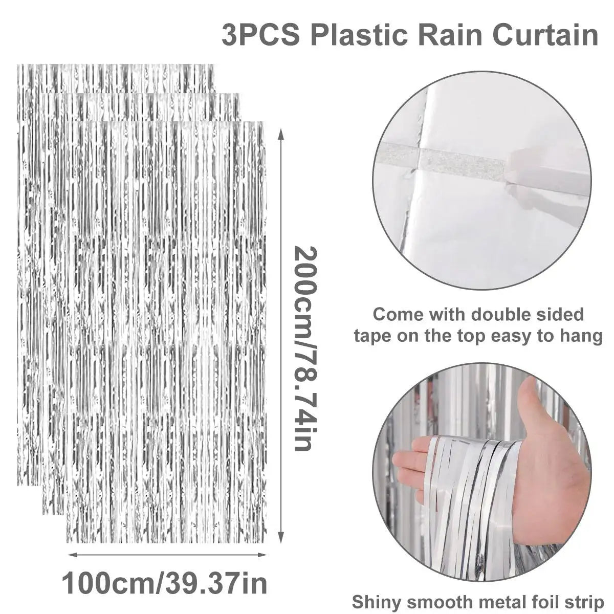 2M Birthday Party Decoration Sequin Backdrop Curtain