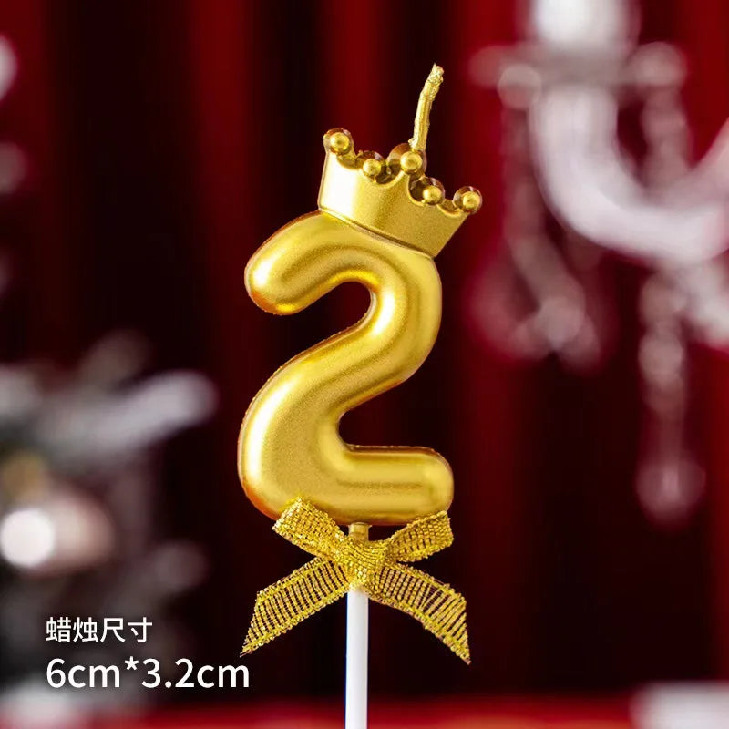 Golden Crown Bowknot Digital Candle
