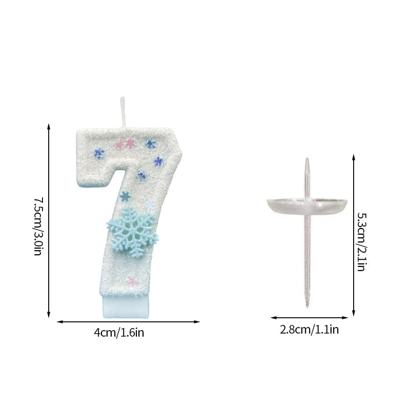 Snowflake Pattern Birthday Candles 0-9