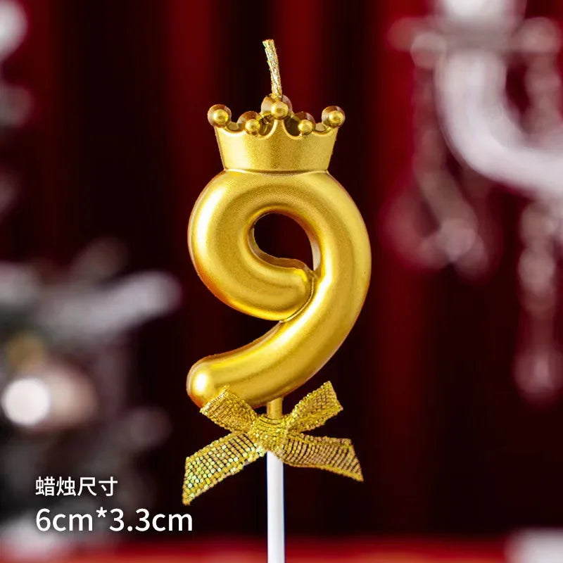 Golden Crown Bowknot Digital Candle