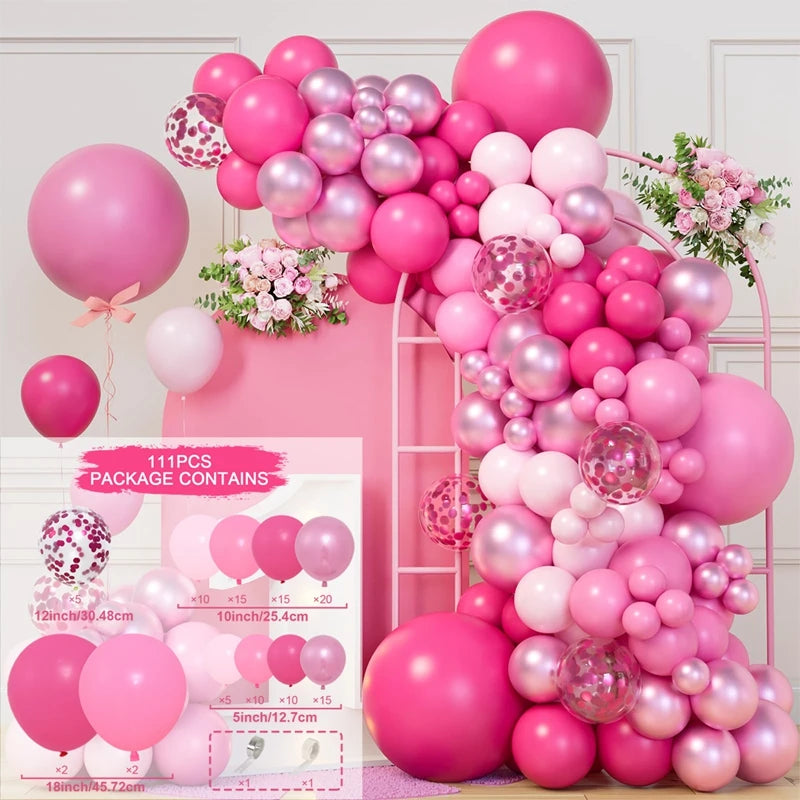 Pink Balloon Garland Arch Kit Birthday Party Decoration