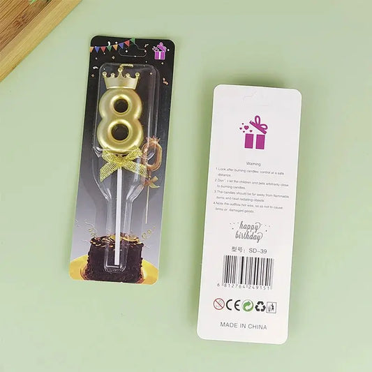 Golden Crown Bowknot Digital Candle
