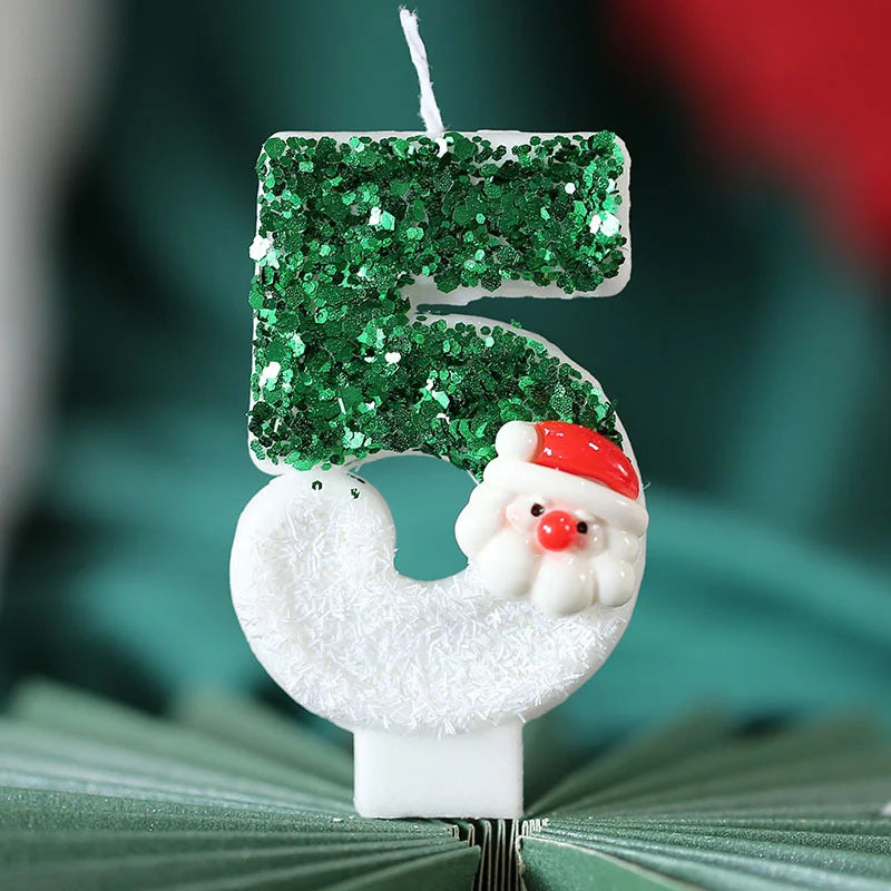 Green Birthday Candle Decoration Numbers