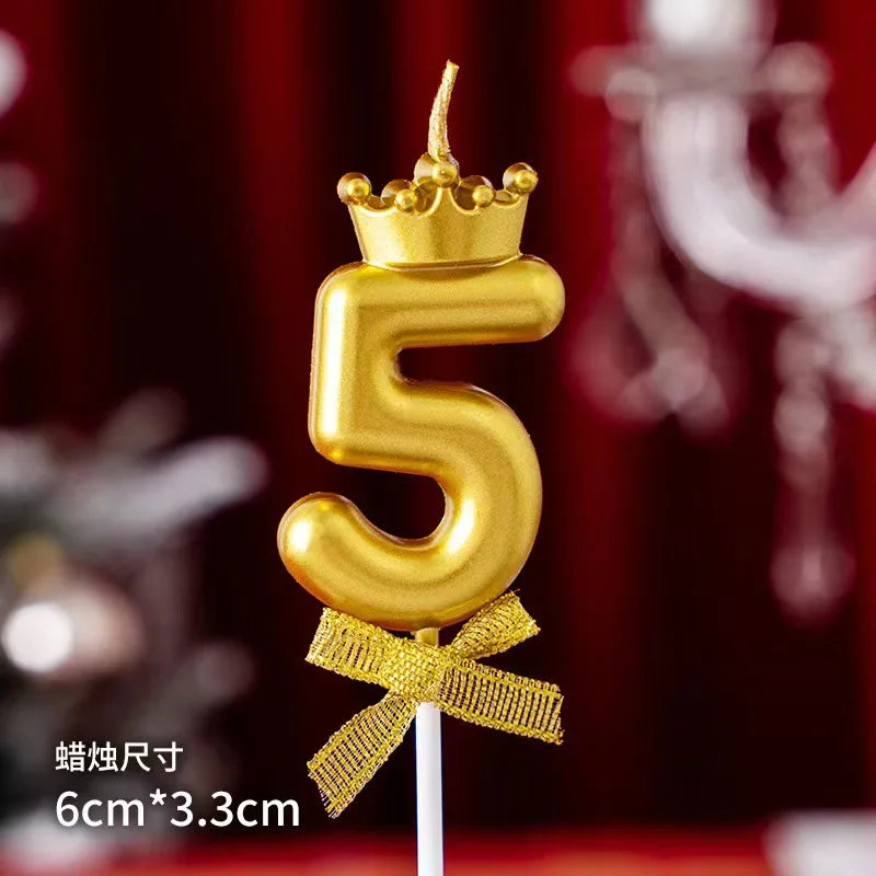 Golden Crown Bowknot Digital Candle