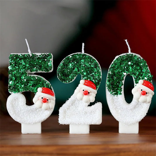 Green Birthday Candle Decoration Numbers
