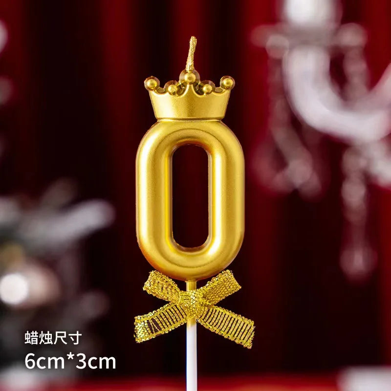 Golden Crown Bowknot Digital Candle